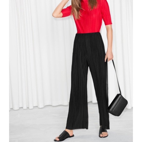 & Other Stories Pants - NWT “& Other Stories” Ribbed Wide Leg Flowy Pants